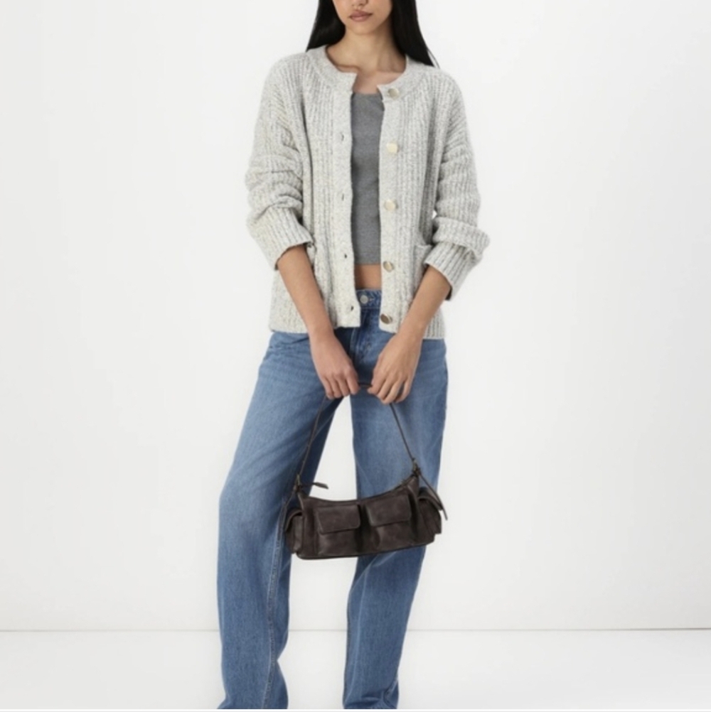 NEW Abercrombie Women's Relaxed Hardware Crew Cardigan Size Small